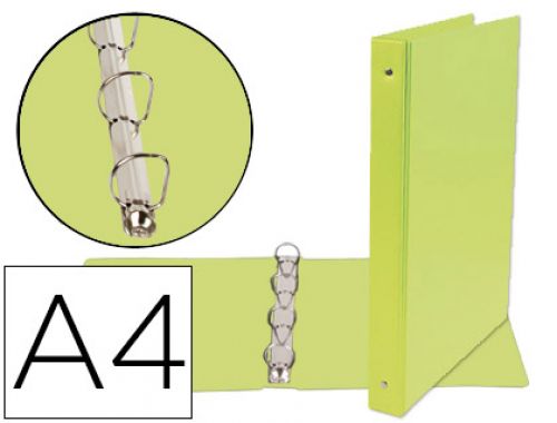 Pasta liderpapel cartao forrado pvc din a4 4 aneis 25 mm mistos verde , Liderpapel , 77180 , 8423473771802